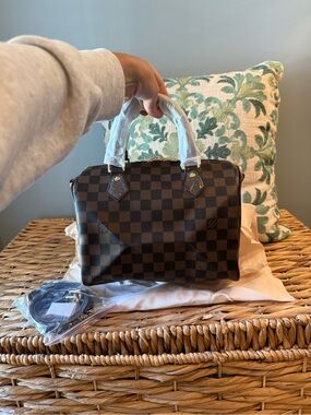 L V Brown Damier Speedy 30